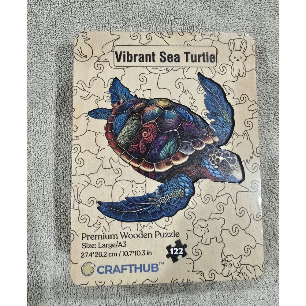 Vibrant Sea Turtle Wooden Puzzle - Sealed, Never Opened